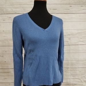 Lands End blue v neck sweater